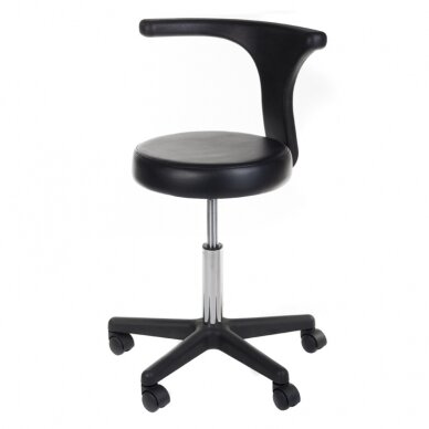 Professional beauty chair with castors and backrest CH049, black color