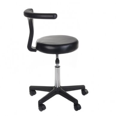 Professional beauty chair with castors and backrest CH049, black color 1