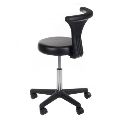 Professional beauty chair with castors and backrest CH049, black color 2