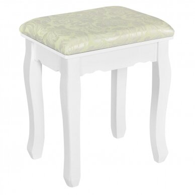 Makeup table MIRA with mirror and chair, white color 5