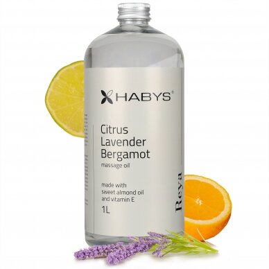 HABYS REYA revitalizing body massage oil with an energizing citrus and lavender scent 3