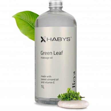 HABYS REYA Green Leaf  Массажное масло для тела с зеленым чаем, миндальным маслом и витамином Е 3