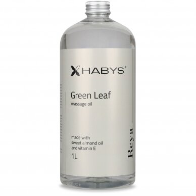 HABYS REYA Green Leaf  Массажное масло для тела с зеленым чаем, миндальным маслом и витамином Е 4