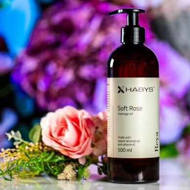 HABYS REYA SOFT ROSE массажное масло  с натуральным маслом сладкого миндаля и витамином Е. 4