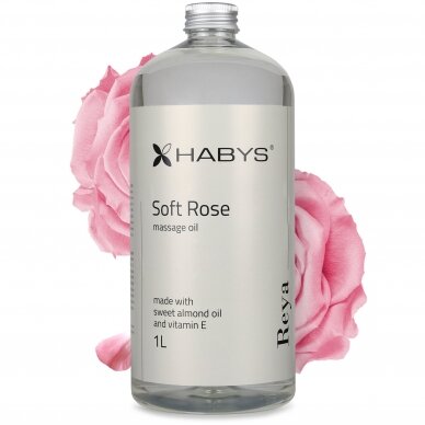 HABYS REYA SOFT ROSE массажное масло  с натуральным маслом сладкого миндаля и витамином Е. 1