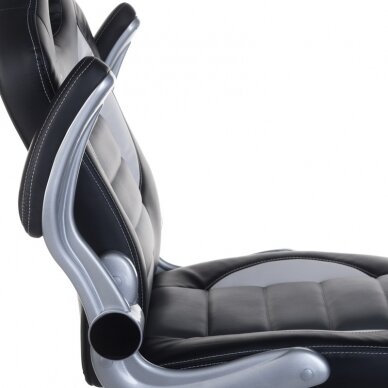 Office and computer gaming chair RACER CorpoComfort BX-6923, black - gray color 3