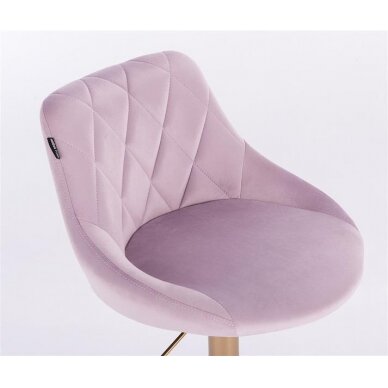 Beauty salons and beauticians stool HR1054K, lilac velor 6