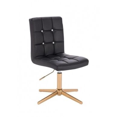 Beauty salons and beauticians stool HC1015CCROSS black organic leather