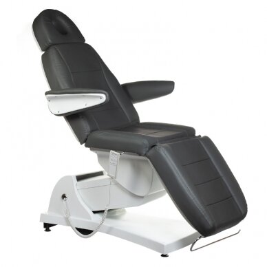 Professional electric recliner-bed for beauticians Bologna BG-228, 3 motors, grey color