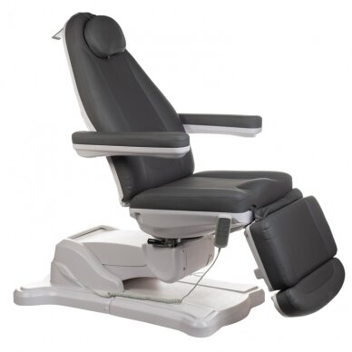 Professional electric recliner-bed for beauticians Mazaro BR-6672, 4 motors, gray color