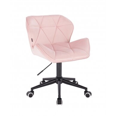 Beauty salon chair with wheels HR111K, pink velvet