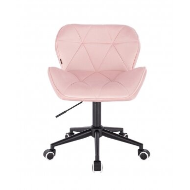 Beauty salon chair with wheels HR111K, pink velvet 3