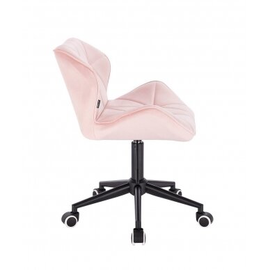 Beauty salon chair with wheels HR111K, pink velvet 4