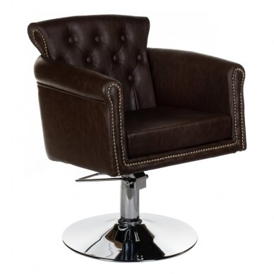 Professional hairdressing chair ALBERTO BH-8038, brown color