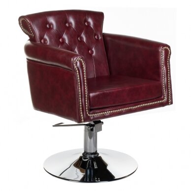 Professional hairdressing chair ALBERTO BH-8038, bordo color