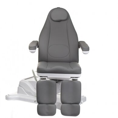 Professional electric podiatric chair-bed for pedicure procedures MAZARO BR-6672C (3 motors), grey color 1