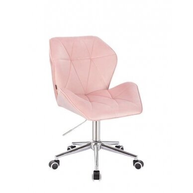 Professional master chair with wheels HR212K, light pink velor