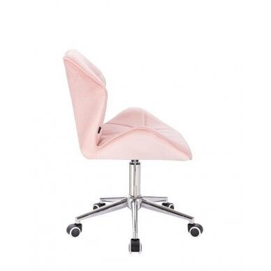 Professional master chair with wheels HR212K, light pink velor 1