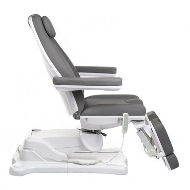 Professional electric podiatric chair-bed for pedicure procedures MAZARO BR-6672C (3 motors), grey color 6