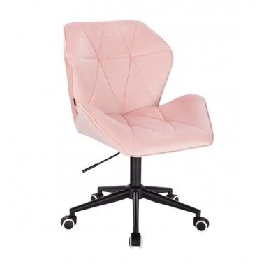 Professional master chair with wheels HR212K, light pink velor