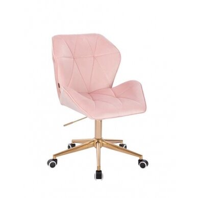 Professional master chair with wheels HR212K, light pink velor