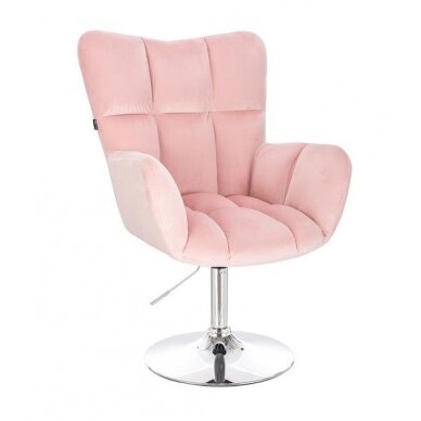 Beauty salons and beauticians stool HR650N, pink velour