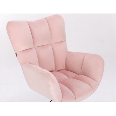 Beauty salons and beauticians stool HR650N, pink velour 4