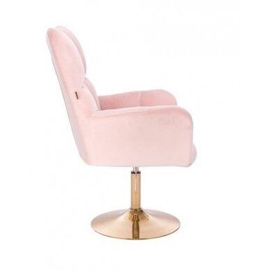 Beauty salons and beauticians stool HR650N, pink velour 1