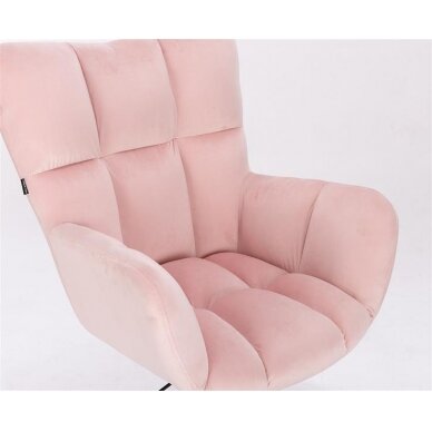 Beauty salons and beauticians stool HR650N, pink velour 3