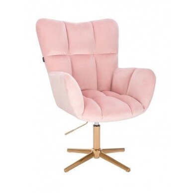 Beauty salons and beauticians stool HR650CROSS, pink velour