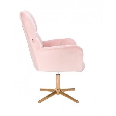 Beauty salons and beauticians stool HR650CROSS, pink velour 2