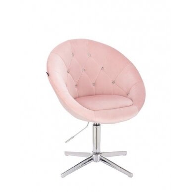 Beauty salons and beauticians stool HR8516CROSS, pink velor