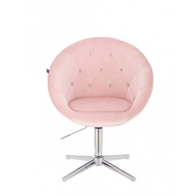 Beauty salons and beauticians stool HR8516CROSS, pink velor 2