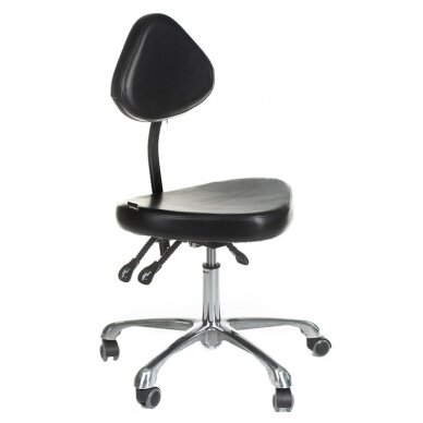 Professional master chair with backrest for beauticians and beauty salons  ATTE INKOO, black color