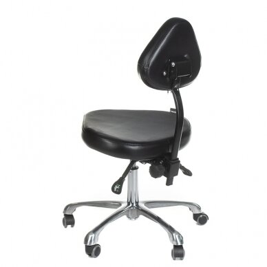 Professional master chair with backrest for beauticians and beauty salons  ATTE INKOO, black color 1