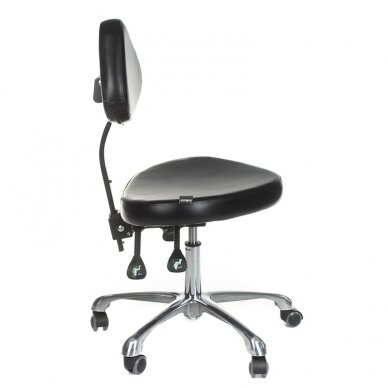 Professional master chair with backrest for beauticians and beauty salons  ATTE INKOO, black color 2