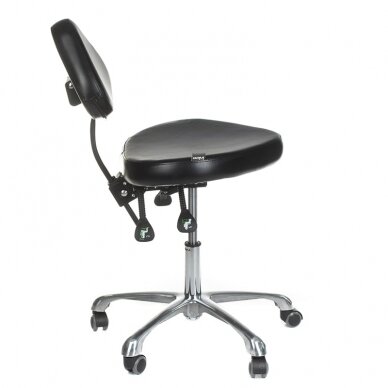 Professional master chair with backrest for beauticians and beauty salons  ATTE INKOO, black color 3