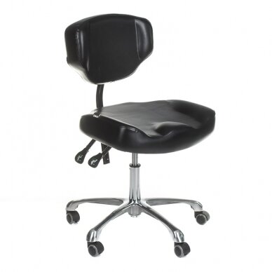 Professional master chair with backrest for beauticians and beauty salons  ELMO INKOO, black color