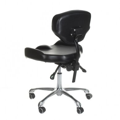 Professional master chair with backrest for beauticians and beauty salons  ELMO INKOO, black color 1