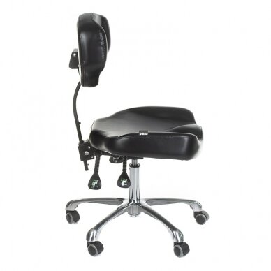 Professional master chair with backrest for beauticians and beauty salons  ELMO INKOO, black color 2