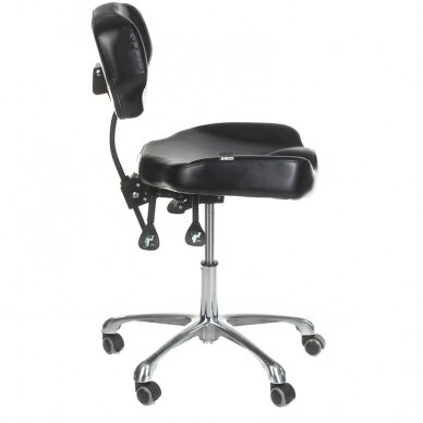 Professional master chair with backrest for beauticians and beauty salons  ELMO INKOO, black color 3