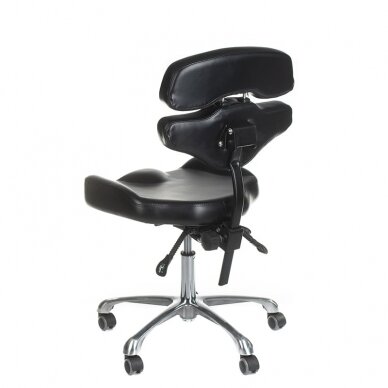 Professional master chair with backrest for beauticians and beauty salons JUHO INKOO, black color 1