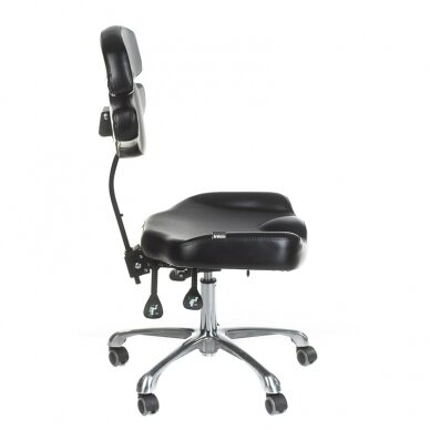 Professional master chair with backrest for beauticians and beauty salons JUHO INKOO, black color 2