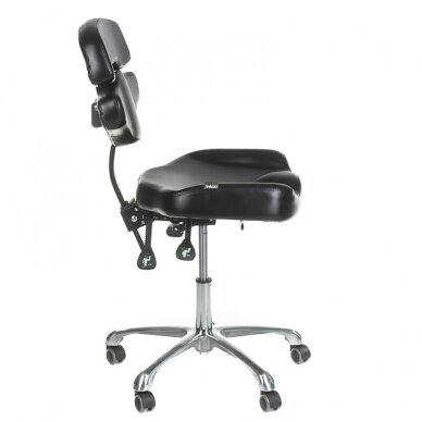 Professional master chair with backrest for beauticians and beauty salons JUHO INKOO, black color 3