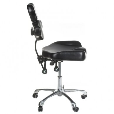 Professional master chair with backrest for beauticians and beauty salons  MIKA INKOO, black color 3