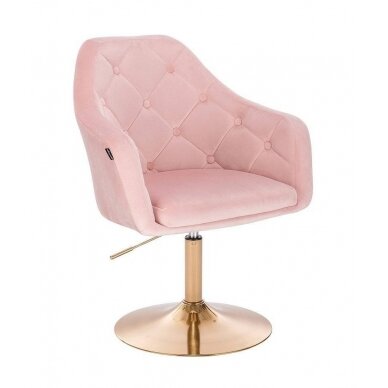 Beauty salons and beauticians stool HR831, pink velour