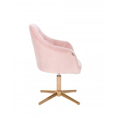 Beauty salons and beauticians stool HR831CROSS, pink velour 1