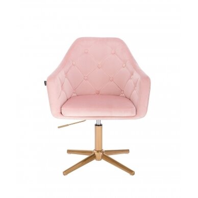 Beauty salons and beauticians stool HR831CROSS, pink velour 2