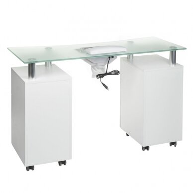 Professional manicure table with dust extractor BD-3425-1+P, white color 2