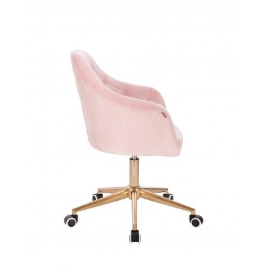 Beauty salons and beauticians stool HR831K, pink velour 1